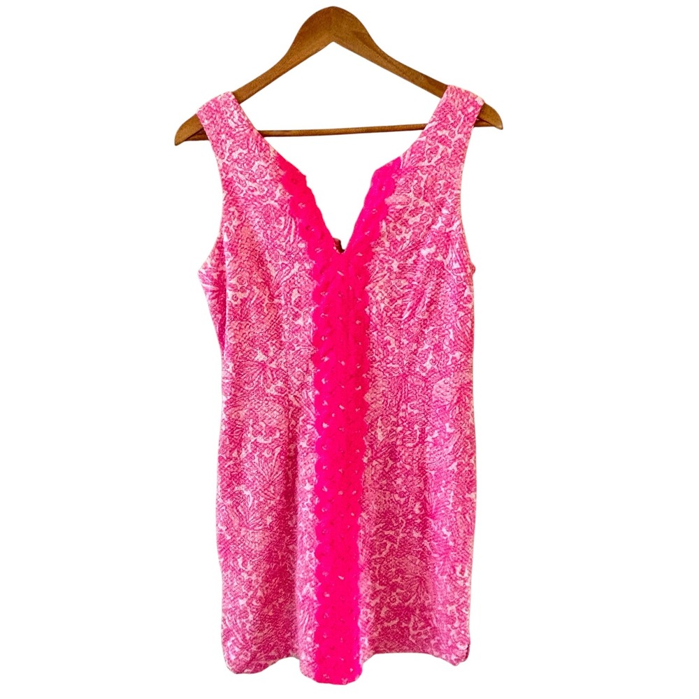 Lilly Pulitzer x Target See Ya Later Dress 8 Pink Crochet Floral Preppy Beach